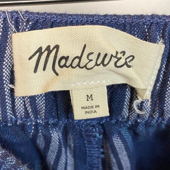 Madewell Pasadena Blue Pull-On Shorts in Jacquard Stripe Size Medium - Picture 7 of 11